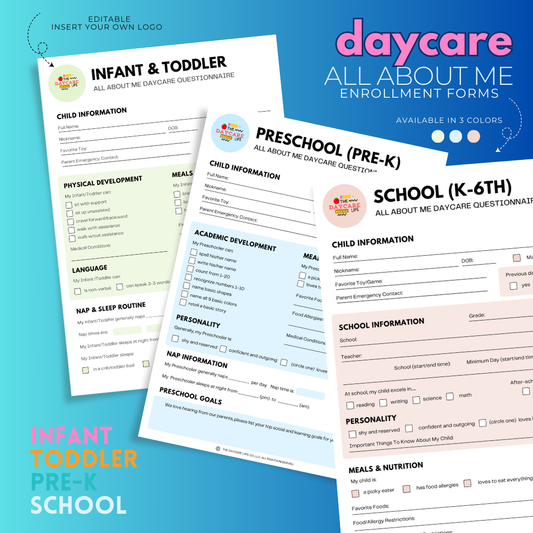 Daycare All About Me Enrollment Form